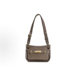 HERMES Jypsiere golden buckle Gypsy bag crossbody bag mini women\'s elephant grey